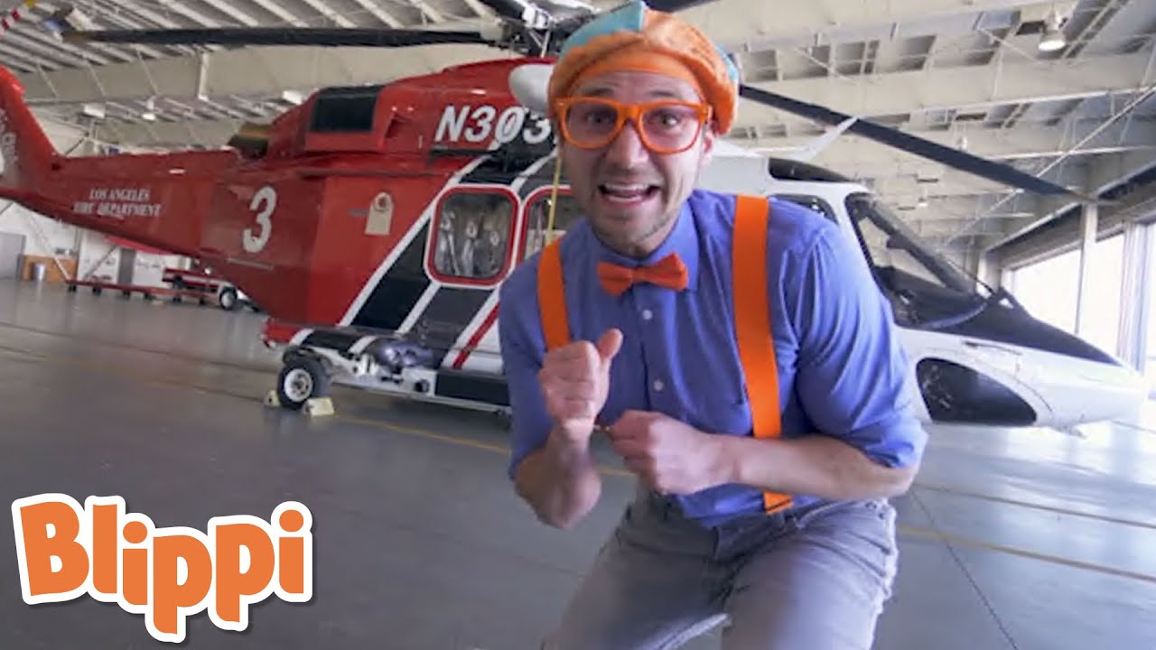 Blippi firefighting helicopter - Youtube Kids