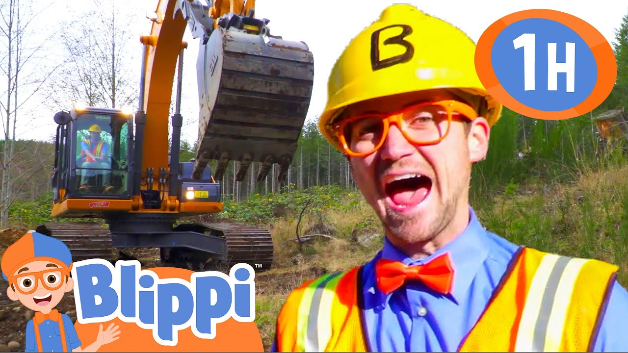 blippi visits a construction site - Youtube Kids